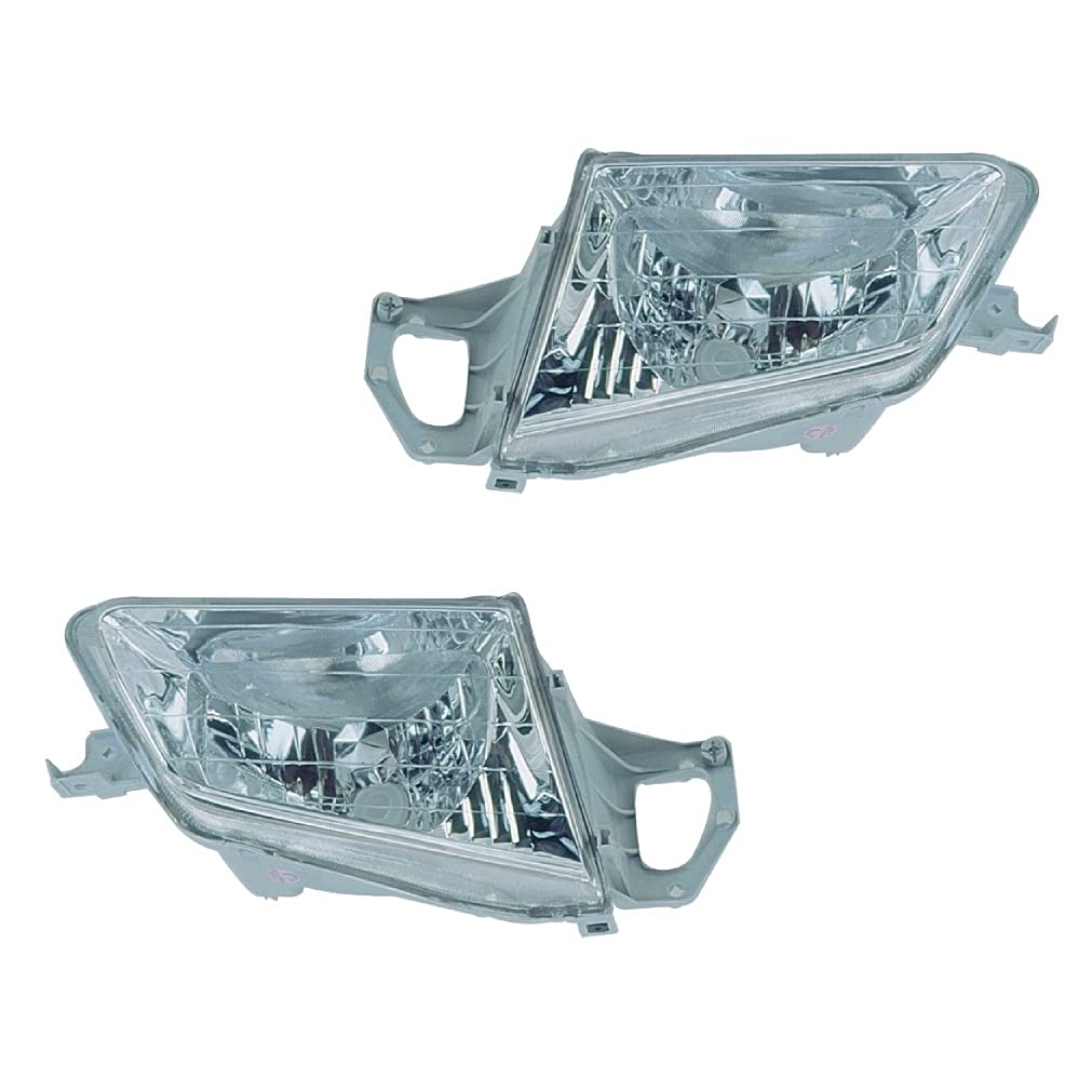99-00 Mazda Protégé Sedan Headlights Pair - Left Driver & Right Passenger Side Replacement Lamps - Perfect for Night Driving & Foggy Conditions