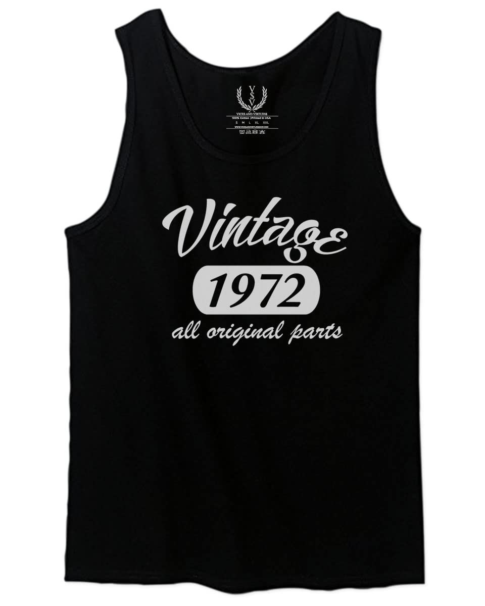Vintage 1972 50th Birthday Gift for Men - Funny Retro Since 1972 Graphic Tank Top | Perfect for Birthday Parties, Gag Gifts & Casual Wear
