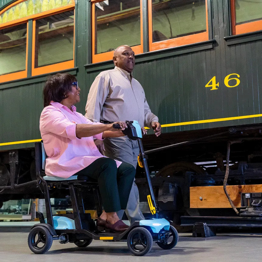 Pride Go Go Super Portable Mobility Scooter - Lightweight & Foldable for Seniors & Adults - Perfect for Travel, Shopping & Outdoor Adventures