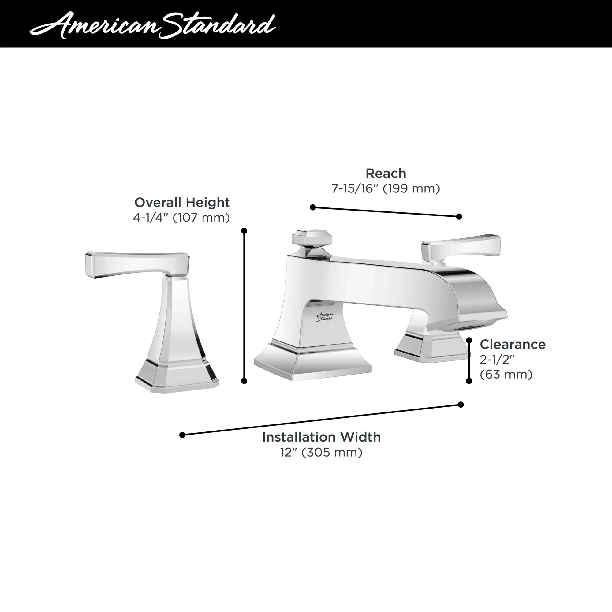 Crawford Bathtub Faucet with Lever Handles - Compatible with Flash® Rough In Valve - Durable Brass Construction for Bathroom & Shower Use