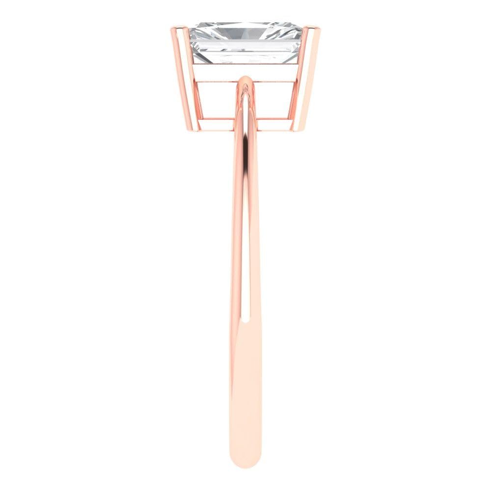0.9ct Radiant Cut Lab-Created White Sapphire Engagement Ring in 14K Rose Gold - Elegant Art Deco Bridal Jewelry for Weddings, Anniversaries & Special Occasions