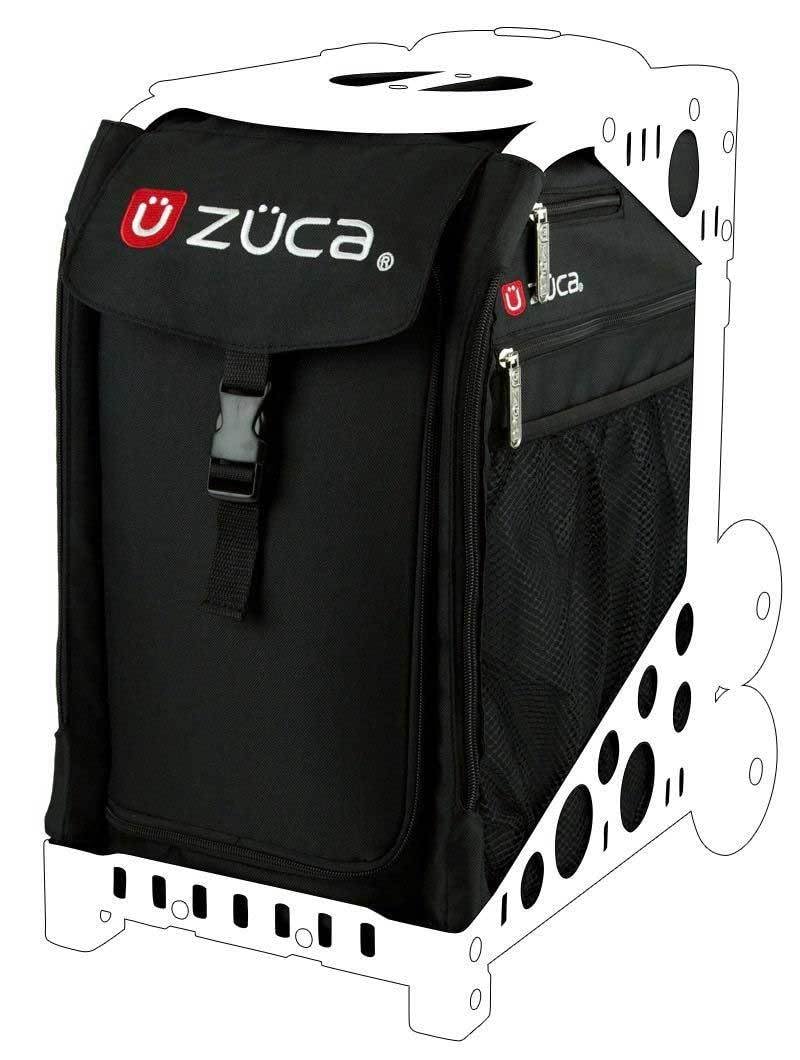 ZUCA Obsidian Insert & White Frame Rolling Backpack with Flashing Wheels - Perfect for School, Travel, and Gym Use