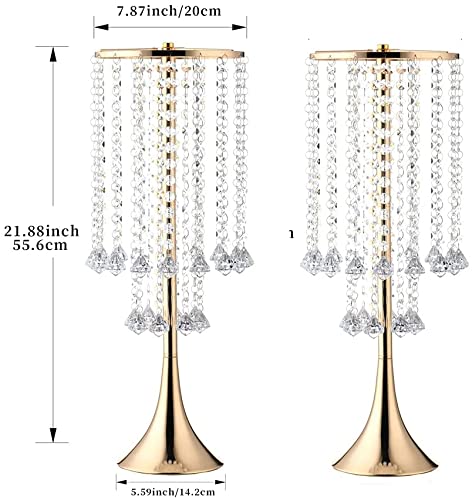 10pcs Gold Crystal Flower Stand Set - Tall Metal Vase for Wedding Centerpieces, Party, Dinner, Hotel & Home Decor - Perfect for Floral Arrangements & Event Displays