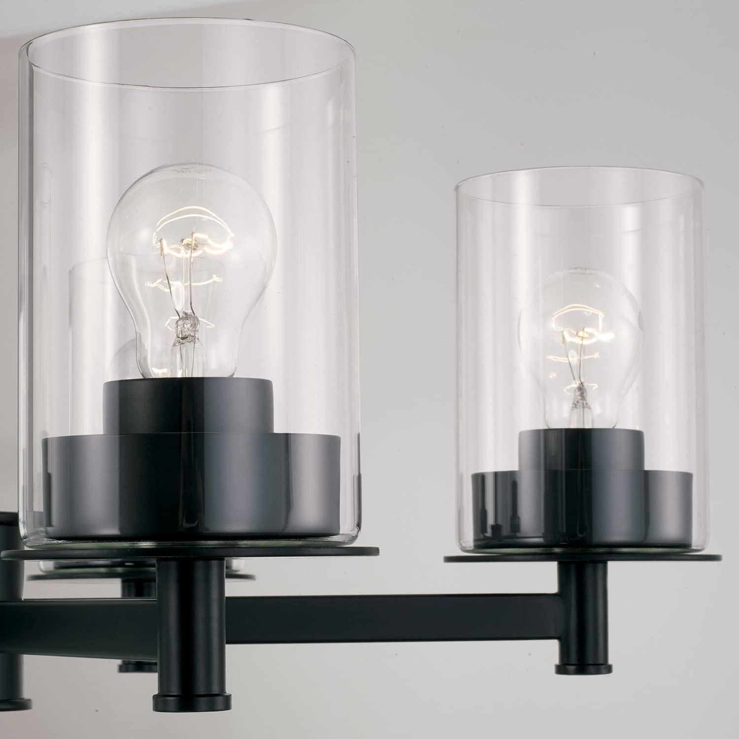 HomePlace Lighting 446851MB-532 5-Light Black Round Chandelier with Clear Glass - 26