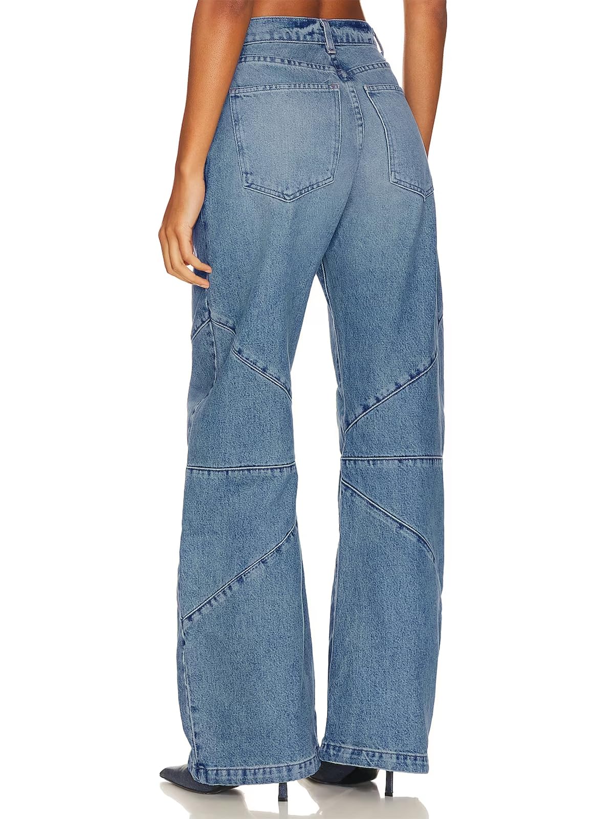 PLNOTME Women's High Waisted Barrel Jeans - Casual Loose Boyfriend Wide Leg Denim Pants for Everyday Wear, Street Style & Office Outfits