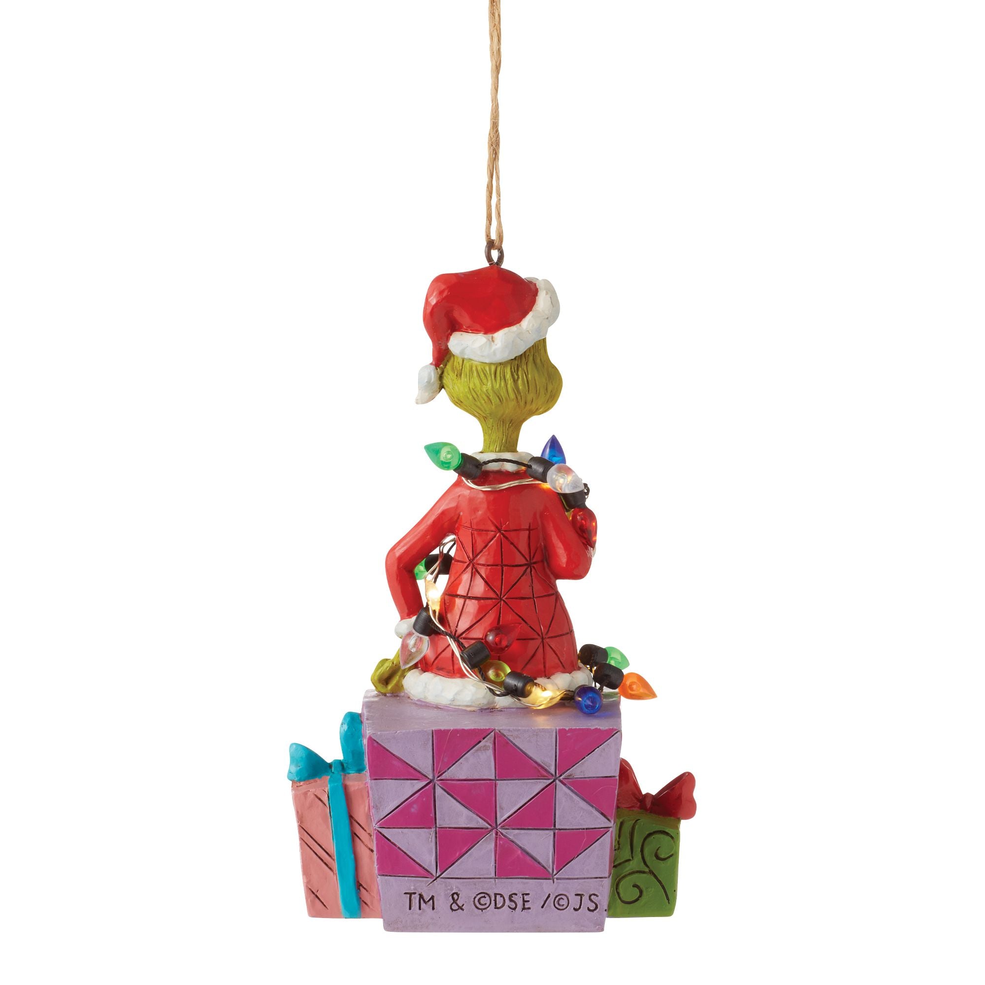 Grinch on Present Christmas Ornament - Festive Holiday Decor for Tree, Gift, and Home - Perfect for Xmas Party & Winter Decorations