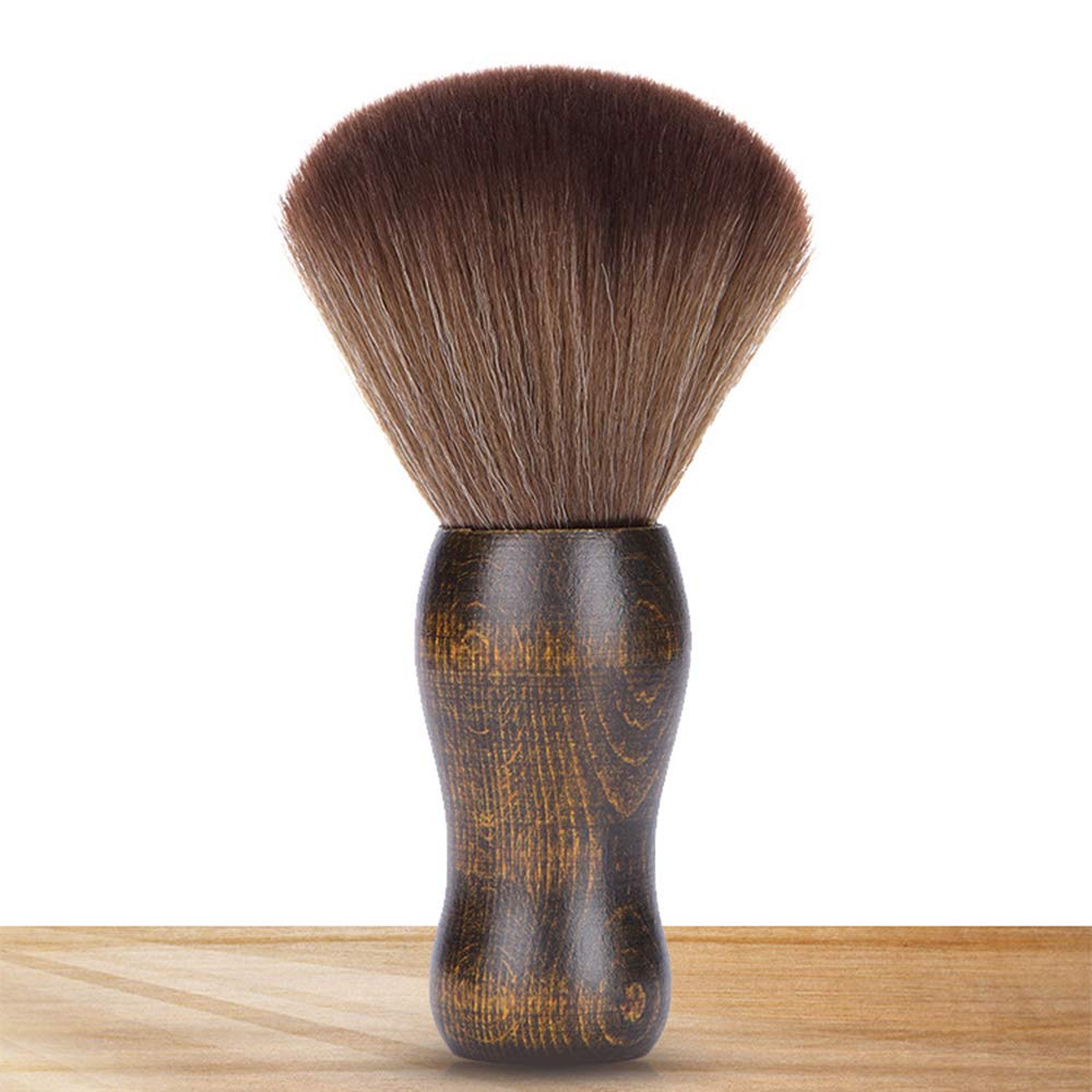 POOWE Soft Makeup Brush & Neck Hair Cleaning Brush - Gentle Styling & Grooming Tool for Men & Women (Brown) | Perfect for Salon, Home Use & Travel