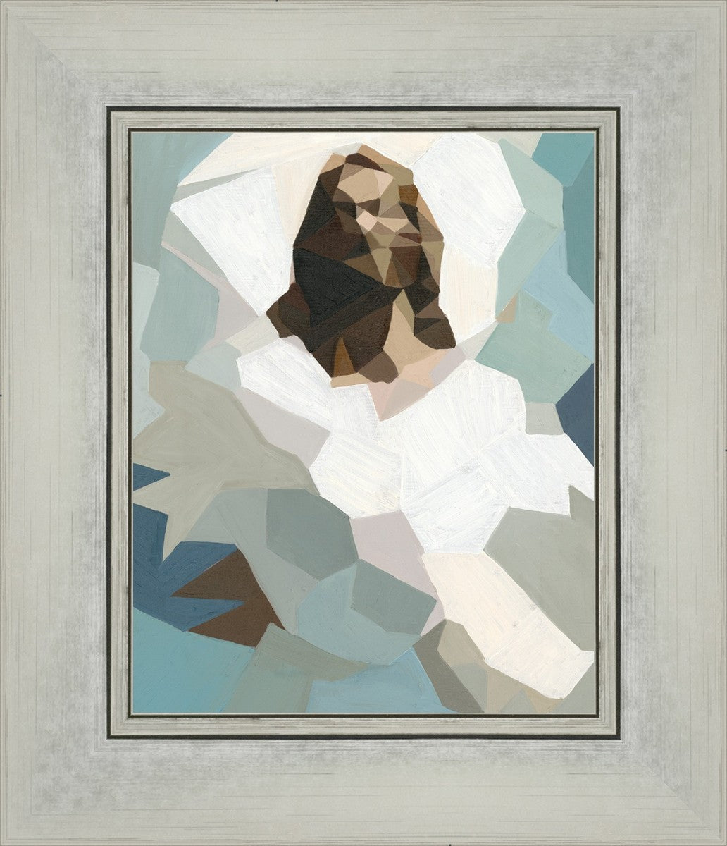 Christ In Blue By Brittany Lemmon - Religious Wall Art for Home & Church Decor - Perfect for Living Room, Bedroom & Prayer Spaces
