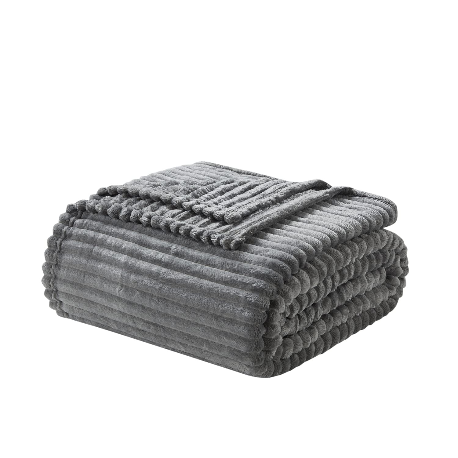 Nestl Soft Twin Fleece Blanket - Ultra Cozy 90x90 Inch Grey Plush Blanket for Bed | Warm Fuzzy Throw for Couch, Sofa & Winter Nights | Perfect Gift for Family & Friends