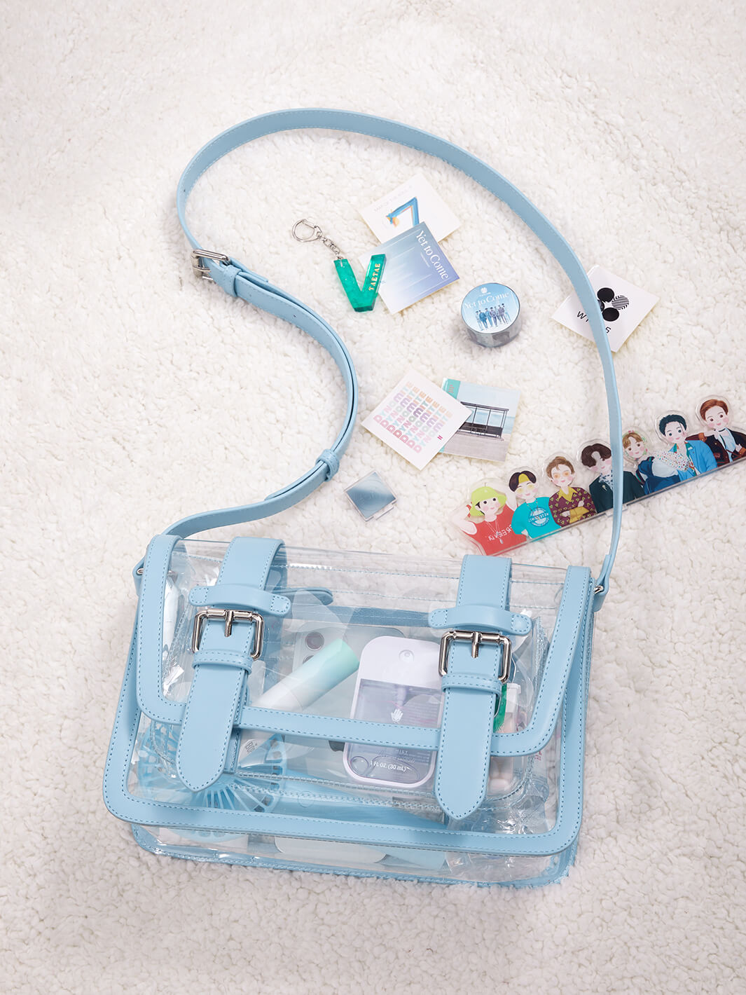 Jane's Clear Messenger Bag - Stadium Approved Transparent Crossbody Bag for Concerts, Sports Events & Travel - Lightweight & Durable PVC Tote
