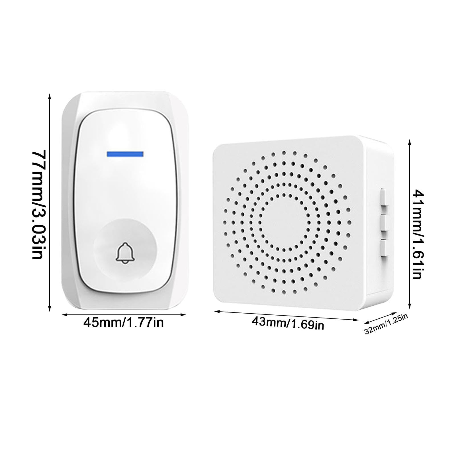 Gungtj Wireless Doorbell Set - Waterproof Home & Office Doorbell System with Easy Installation Kit | Ideal for Houses, Apartments, Business Entrances & Security Alerts