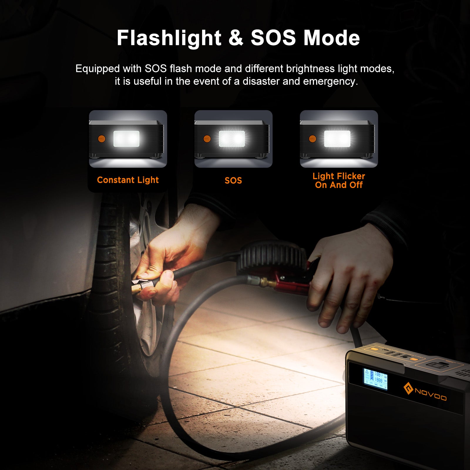 NOVOO 148Wh Portable Power Station with 100W AC Outlet - Reliable Backup Battery for Camping, Travel & Emergency Power Outages