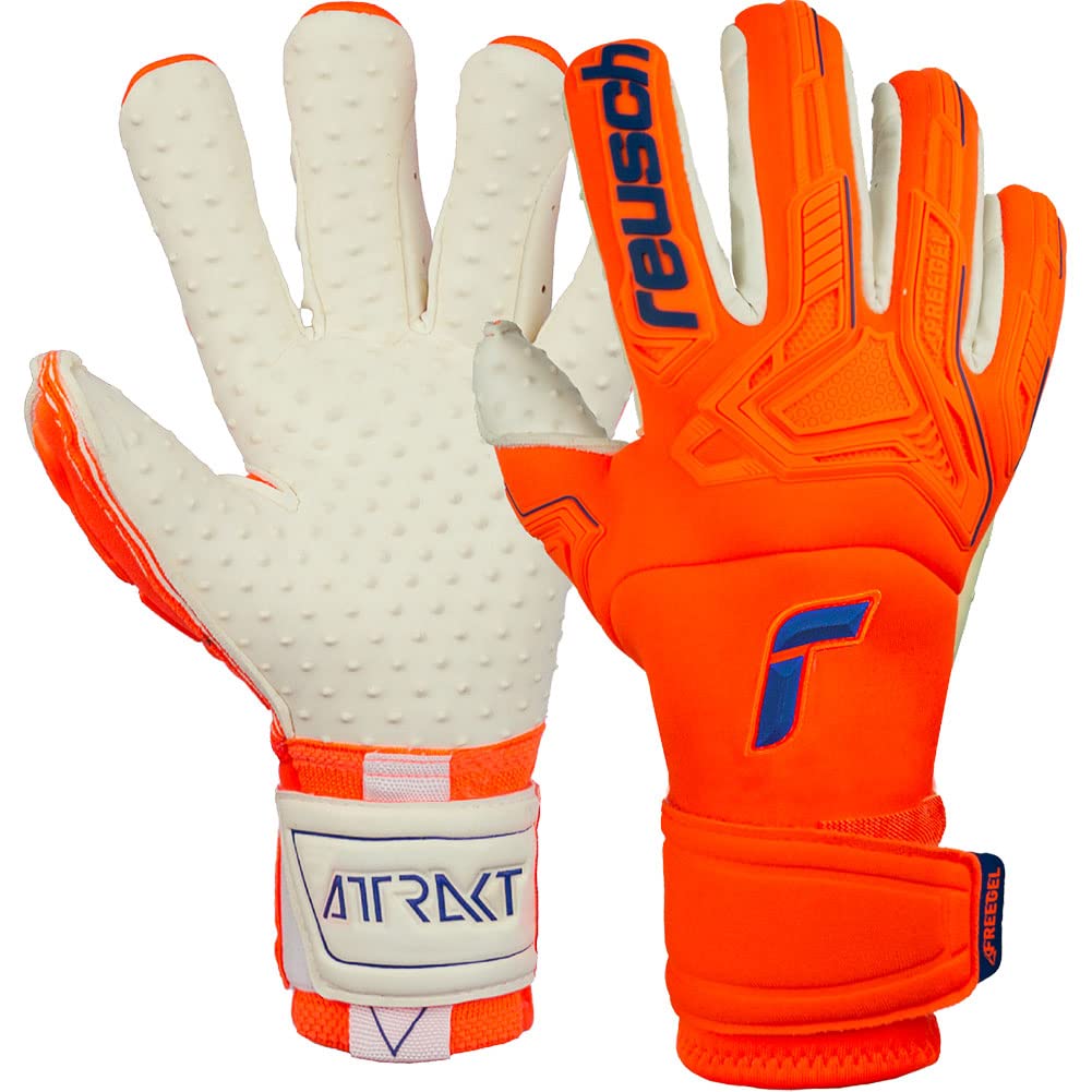 Reusch Attrakt Freegel SpeedBump Goalkeeper Gloves - Size 9.5 - Professional Soccer Goalkeeper Gloves for Enhanced Grip and Protection - Perfect for Training and Match Play