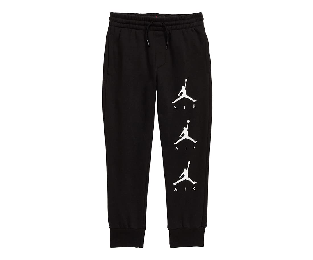 Jordan Logo Jogger Baby Boys Active Pants - Soft Cotton Athletic Pants for Toddlers Size 3 (Black/White) - Perfect for Playtime, Daycare & Casual Outings