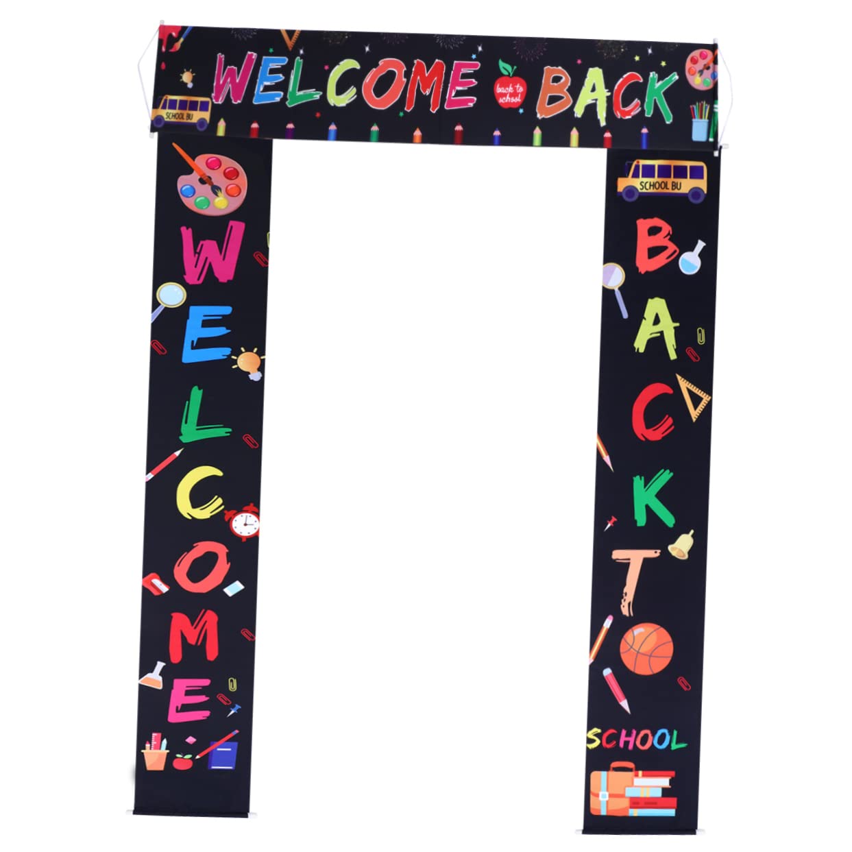 Garneck 9-Piece School Season Decorative Banner Set - Chalkboard Door Hangers & Photo Backdrop Cloth for Classroom, Office Party & Seasonal Decorations