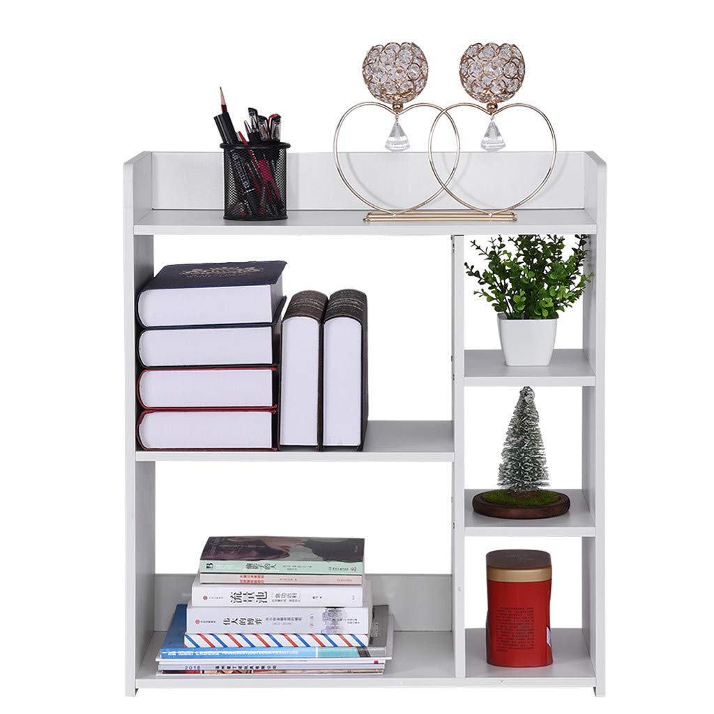 Alalalso 5-Tier Bookshelf - White Wooden Storage Shelf for Books, Office Supplies & Home Decor - Multi-Layer Floor Bookcase (23.6×9.5×26.8 Inches) - Perfect for Living Room, Bedroom, Study & Office Organization (Ships from USA)