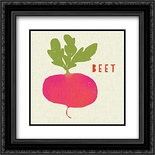 Studio Mousseau 15x15 Inch Black Ornate Framed Double Matted Museum Art Print - Summer Vegetables Painting - Wall Decor for Living Room, Dining Room & Office