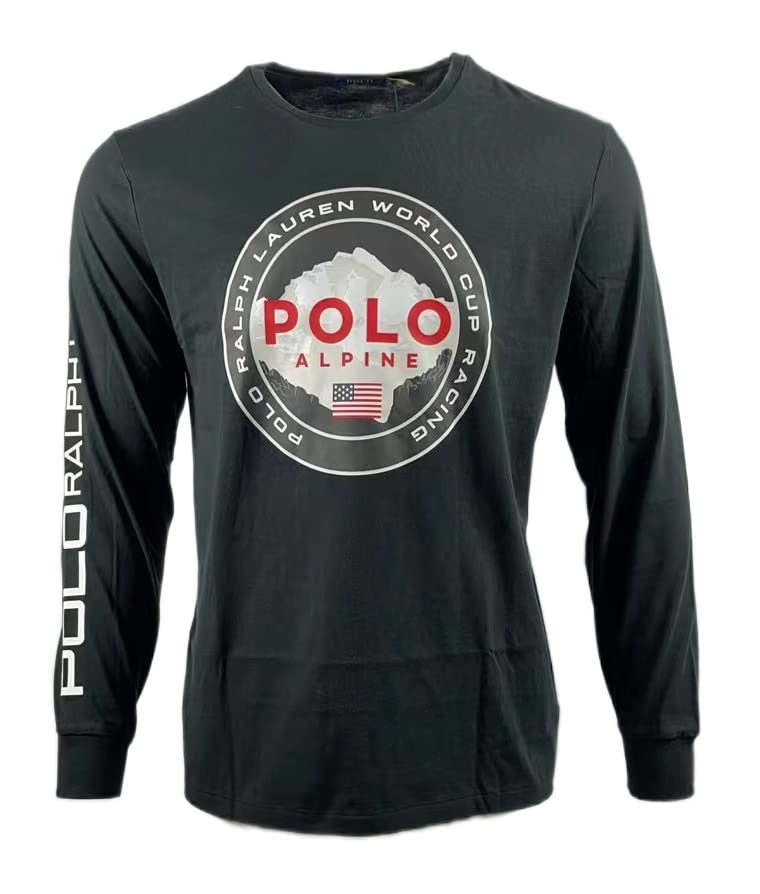 Ralph Lauren Men's Classic Logo Graphic Long Sleeve Crewneck T-Shirt - Casual Cotton Shirt for Everyday Wear, Work & Weekend Outfits