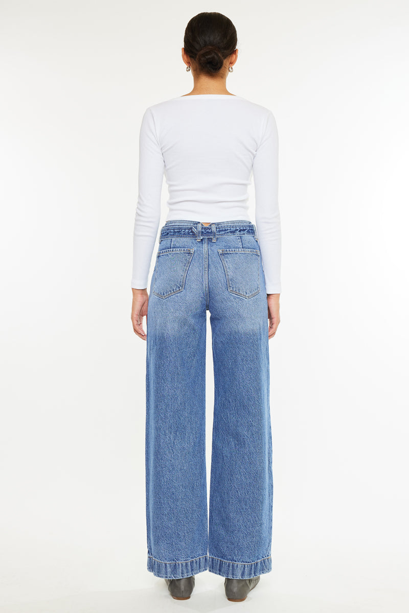 Finn Ultra High Rise Wide Fit Leg Jeans for Women - Comfortable Stretch Denim Pants for Casual Wear & Everyday Outfits