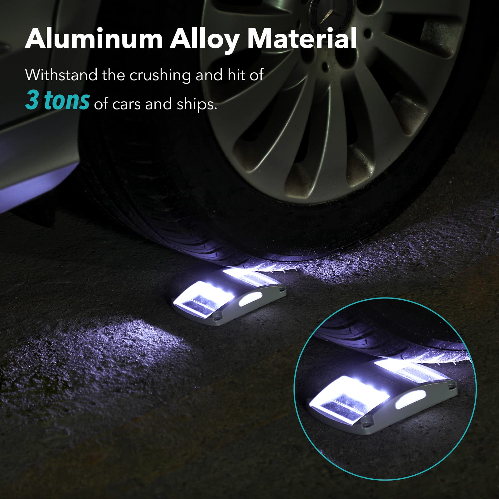 AGPTEK 12 Pack Solar Driveway Lights - White LED Deck Lights | Waterproof & Solar Powered Outdoor Marker Lights for Warning, Pathway, Garden, Yard | Easy to Install for Driveway, Walkway & Landscape Lighting