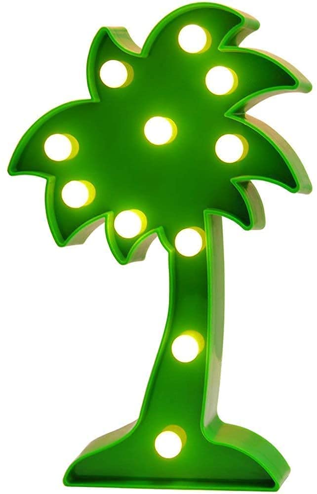 Cloud Marquee Sign Lamp - Battery Operated Moon Night Light with Palm Tree Design | Perfect for Bedroom Decor, Nursery Lighting, and Romantic Atmosphere