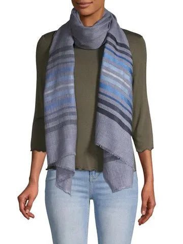 Stylish Multi Striped Metallic Scarf for Women - Fashionable Winter Accessory for Outfits & Cold Weather