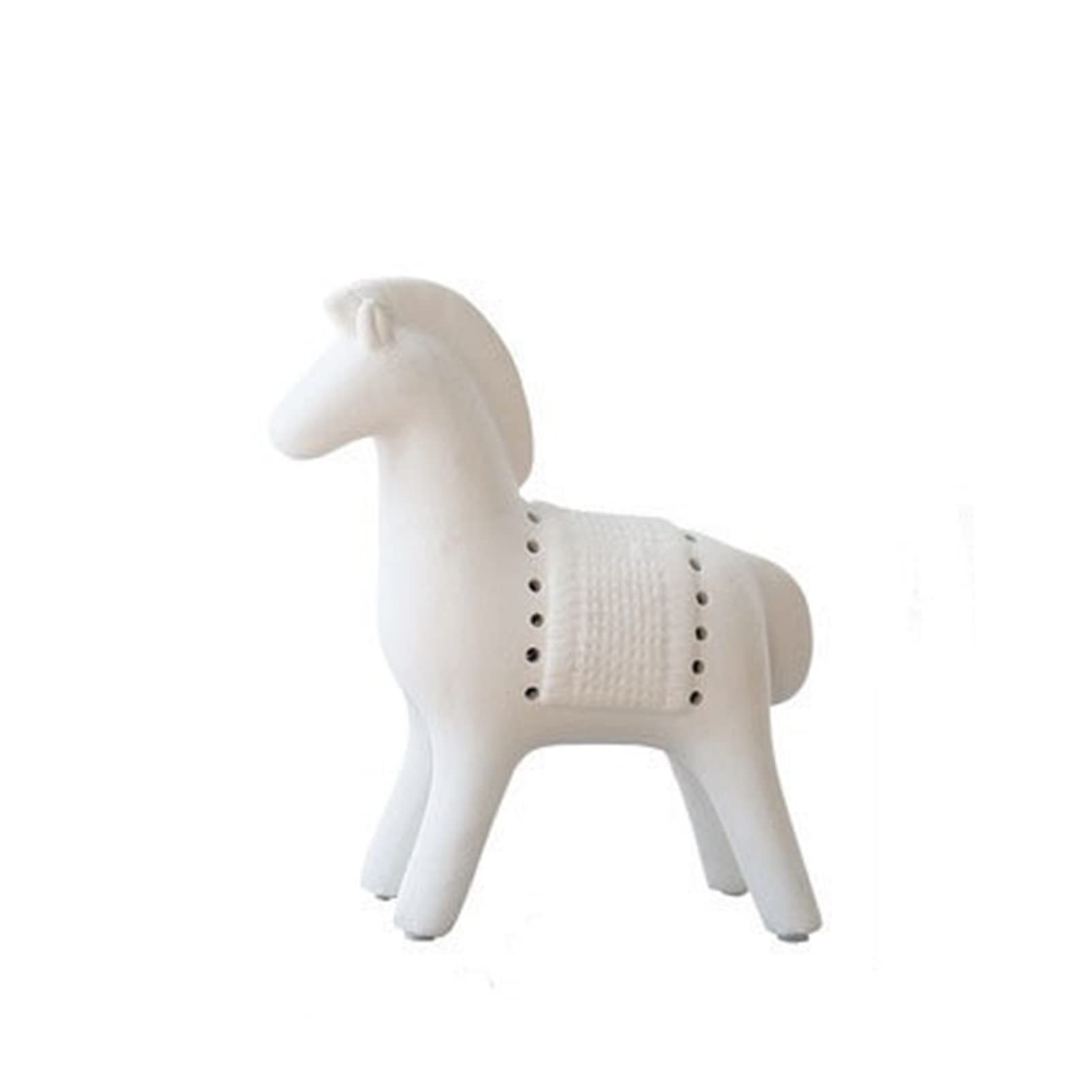 Nordic Ceramic Horse Figurine - Handmade Animal Statue for Home & Office Desk Decor - Modern Scandinavian Room Decoration Gift (White) - Perfect for Living Room, Bookshelf & Wedding Centerpiece
