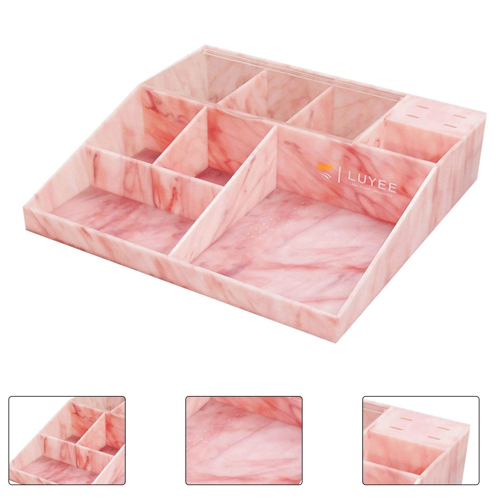 Ziurmut Large Capacity Acrylic Lash Organizer & Storage Box - Dustproof Eyelash Extension Holder for Makeup Artists | Perfect for Salon, Beauty Counter & Home Vanity Organization