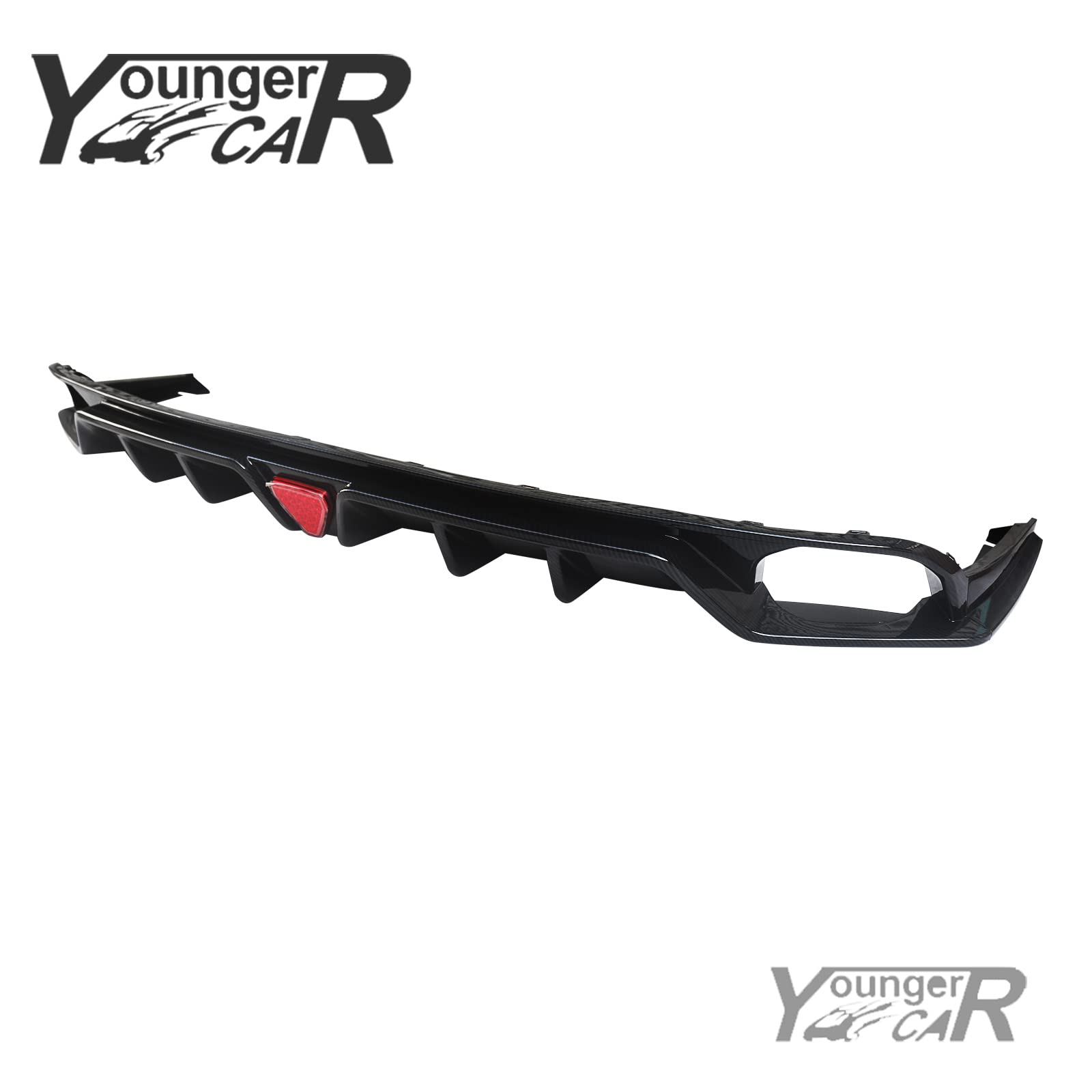 YOUNGERCAR Carbon Fiber Rear Bumper Diffuser for 2022-2023 Honda Civic 11th Gen Sedan | Lower Spoiler Lip Splitter Body Kit | Enhances Sporty Look & Aerodynamics