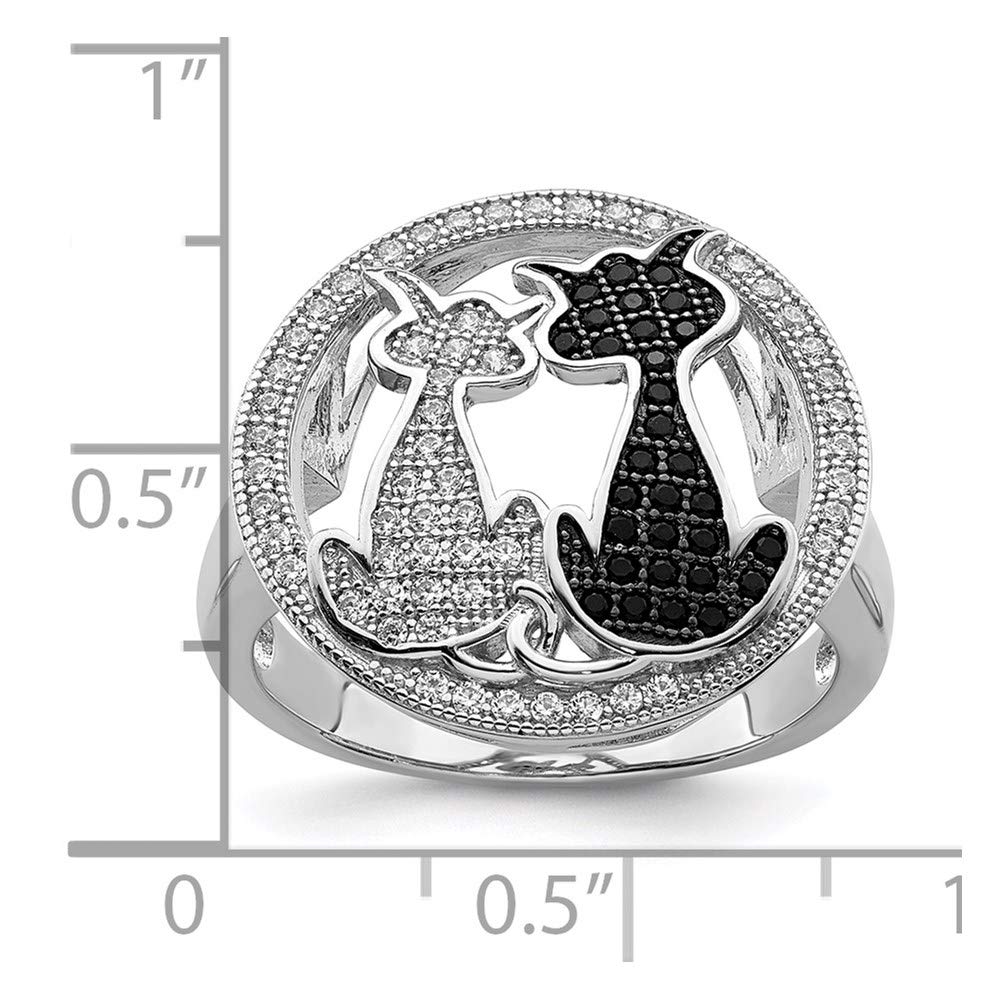925 Sterling Silver Cubic Zirconia Cat Ring for Women - Sparkling Ember Design Fine Jewelry Gift for Her, Perfect for Birthday, Anniversary & Valentine's Day