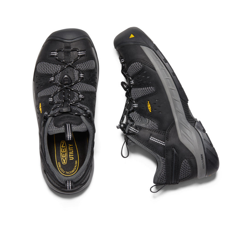 Men's Atlanta Cool II Steel Toe Work Boots - Black/Dark Shadow - Comfortable & Durable Safety Shoes for Construction, Warehouse & Outdoor Work
