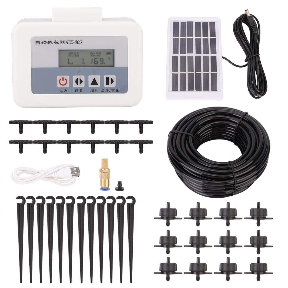 Delaman Solar-Powered Automatic Drip Irrigation System - Smart Plant Watering Device with USB Charging & Timer - Perfect for Indoor/Outdoor Gardens, Greenhouses, and Vacation Plant Care