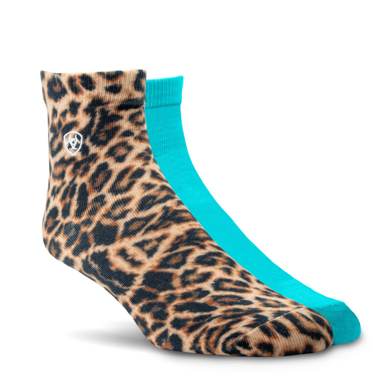 Ariat Women's Wild Thing Ankle Socks - 2 Pairs Multi-Color Pack for Hiking, Running & Outdoor Activities | Breathable Comfort Socks for Work & Casual Wear