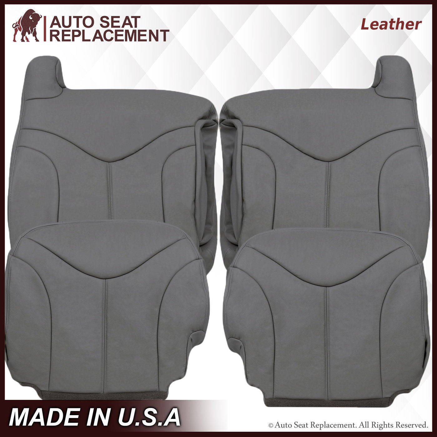 2000-2002 GMC Yukon & Sierra XL Custom Fit Seat Covers - Premium Pewter Gray Car Interior Accessories for Truck & SUV | Perfect for Road Trips, Daily Commute & Off-Road Protection