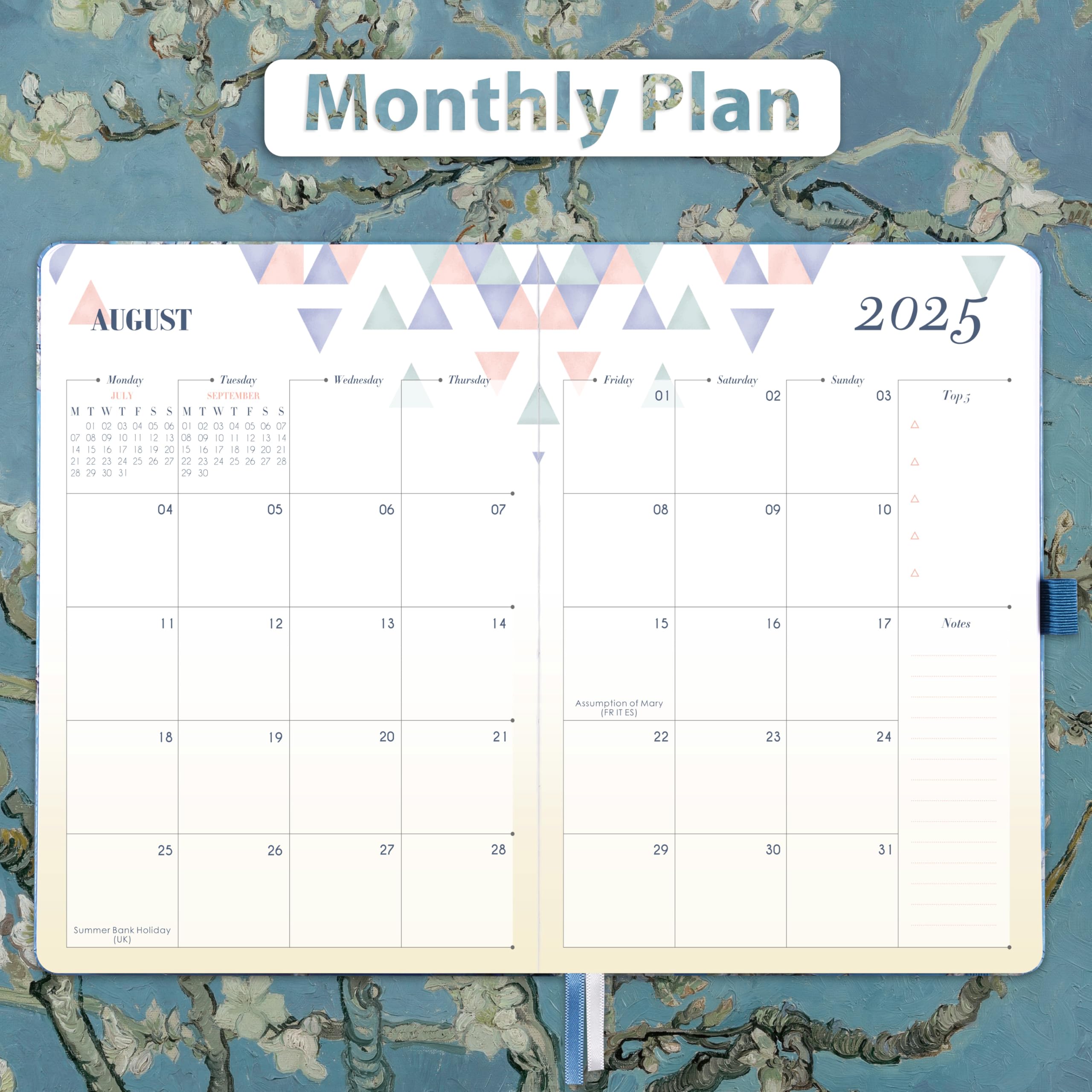 2025-2026 Academic Planner - A5 Weekly Diary from August 2025 to July 2026 | Daily Organizer with Floral Design | 8.4