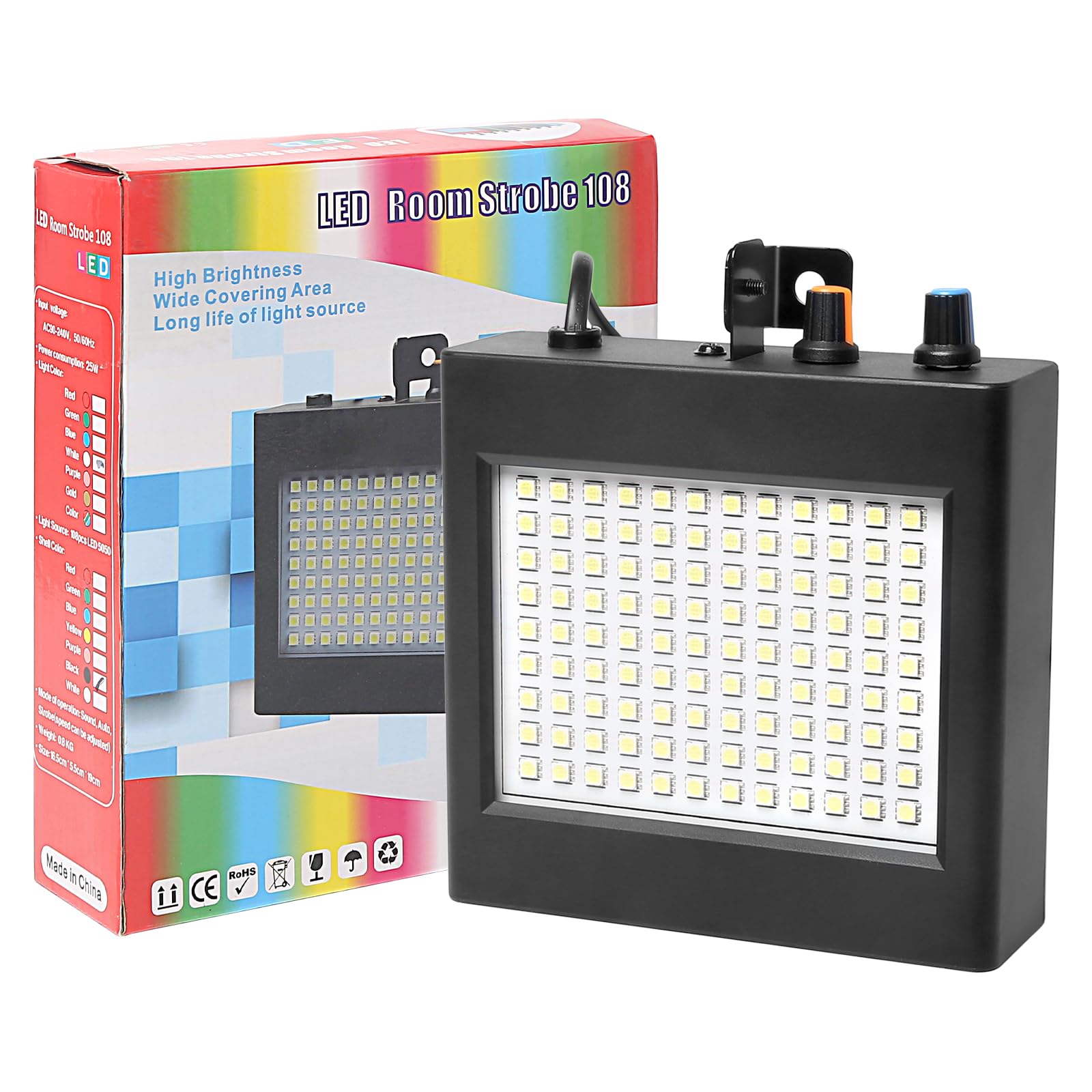 108 LED Strobe Lights - Plug in Party Strobe Light Bulb, Bright Halloween Strobe Lights for Outdoor & Attic Decorations | Perfect for Halloween, Christmas, Parties, Clubs & Events