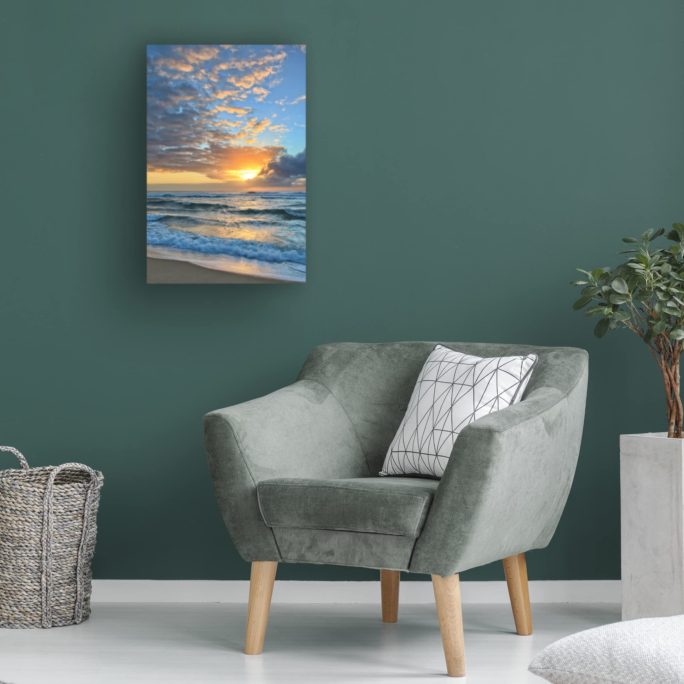 Trademark Fine Art 'Rise and Shine 3' Canvas Wall Art by Beata Czyzowska Young - Modern Abstract Painting for Living Room, Bedroom & Office Decor