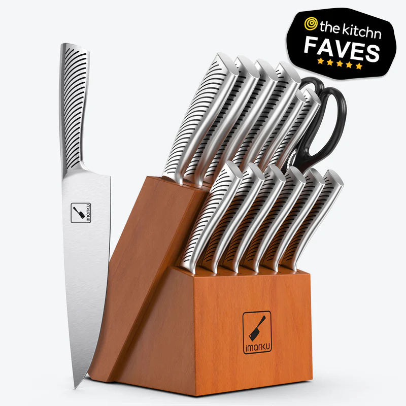 Premium Stainless Steel Cookware Set with 14-Piece Knife Set - Professional Kitchen Essentials for Cooking, Baking & Meal Prep - Perfect for Home Chefs & Culinary Enthusiasts