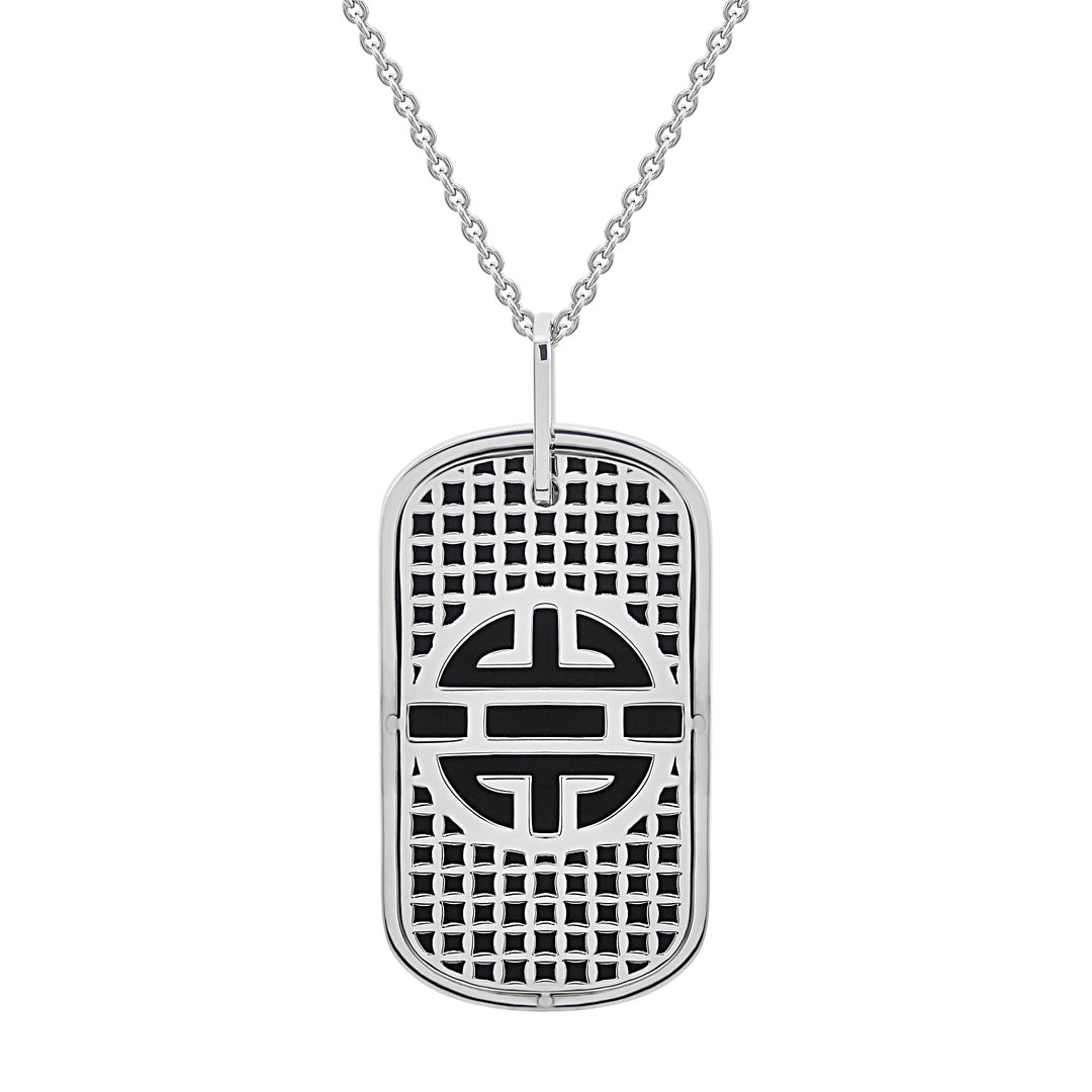 Men's Stainless Steel Dog Tag Pendant Necklace - Personalized Engraved Military Style Chain for Everyday Wear & Gifts