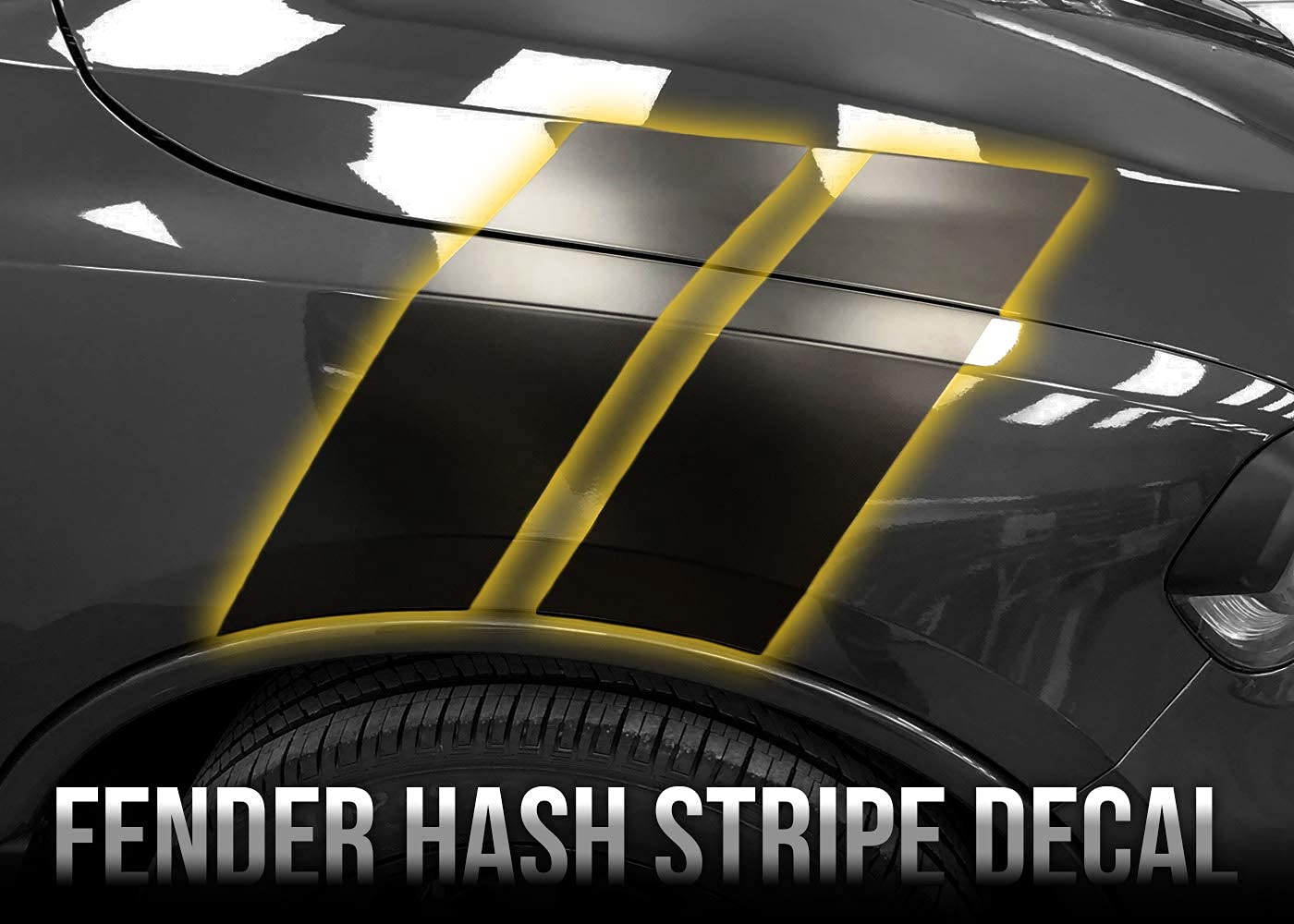2014+ Dodge Durango Carbon Fiber Fender Hash Stripe Decal Kit - Pair for Both Sides - Durable Vinyl Decals for Car Exterior Customization - Perfect for Off-Road & Street Style Enhancement