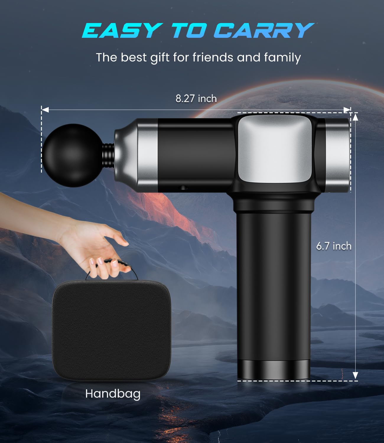 Deep Tissue Massage Gun for Pain Relief - Electric Muscle Massager with 30 Speed Levels & 6 Attachments, Super Quiet Handheld Percussion Massager for Back, Neck, Legs - Includes Carry Case (Black) | Perfect for Athletes, Gym Recovery, Muscle Relaxation & Home Therapy