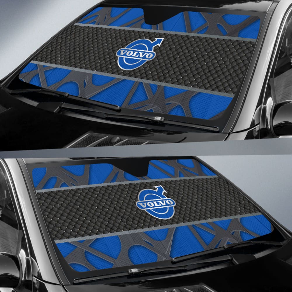 Volvo Car Sun Shades - Black and Blue Themed UV Protection Window Shades for Vehicles | Perfect for Summer Driving and Parking
