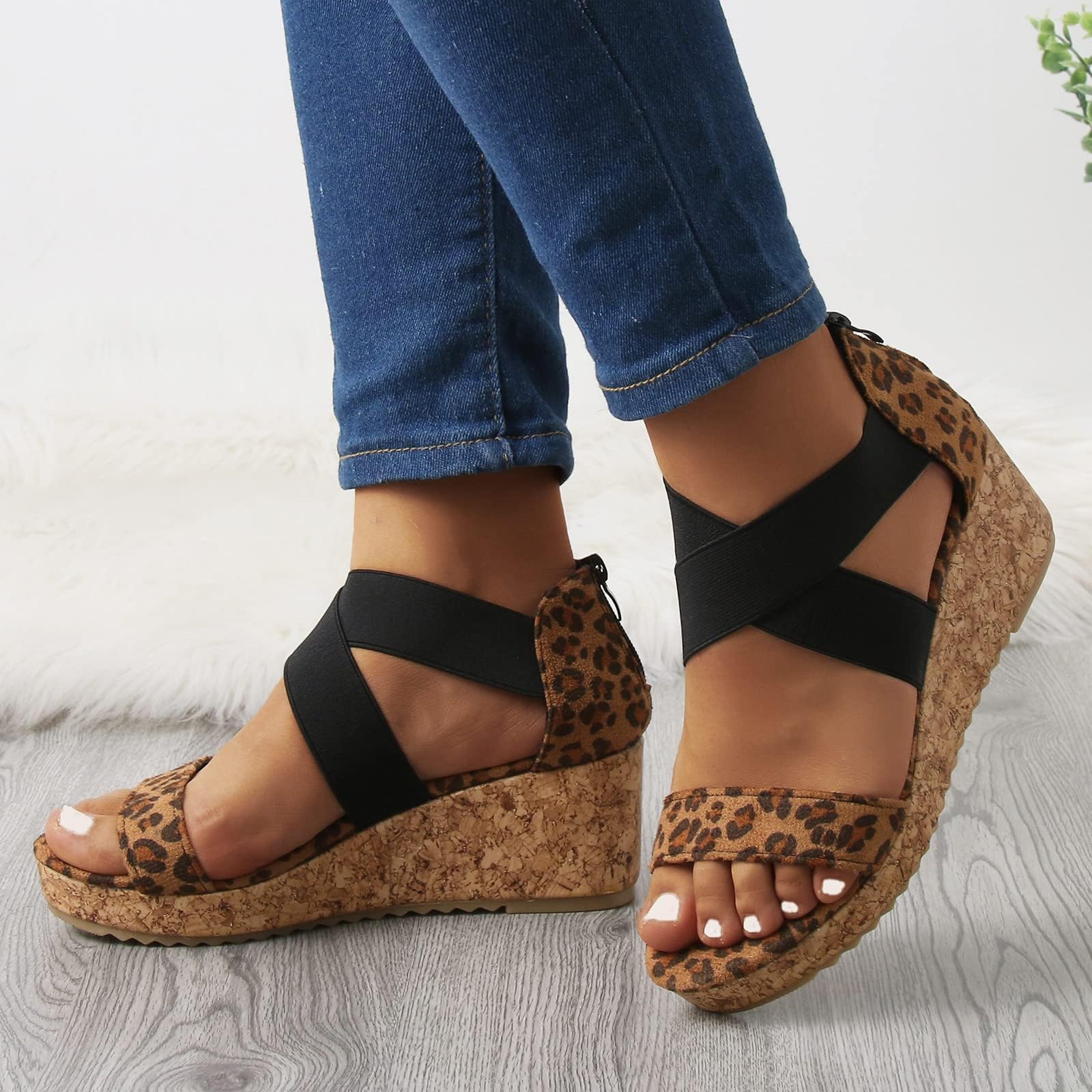 Women's Strappy Wedge Sandals - Open Toe Roman Platform Sandals for Summer, Beach & Casual Wear | Comfortable Dressy Sandals for Outfits, Vacations & Outdoor Activities