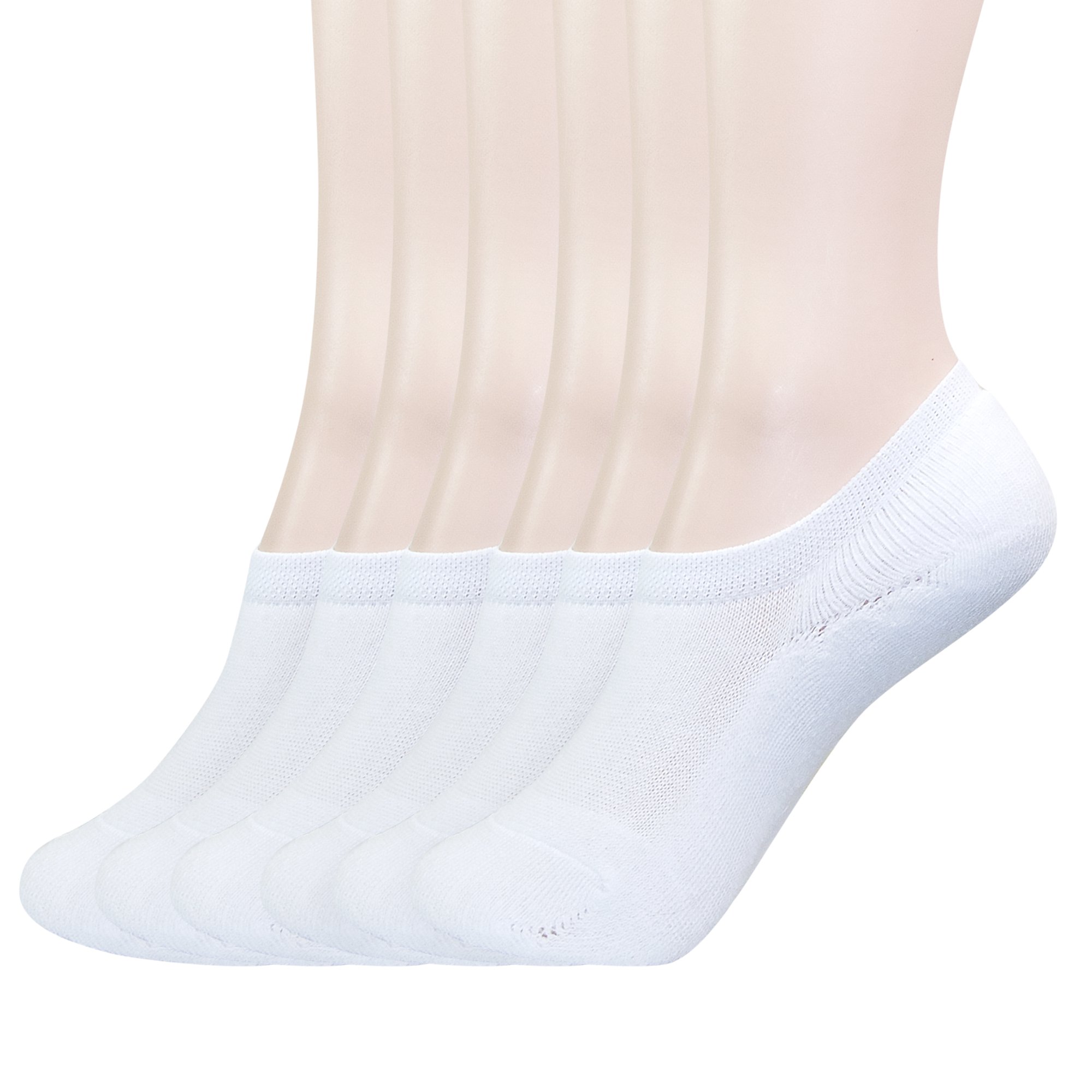 KONY Women's No Show Socks 6-Pack - Non Slip Cotton Thick Cushioned Flat Boat Liner Low Ankle Socks for Sneakers (Size 6-9) | Perfect for Running, Yoga & Everyday Wear
