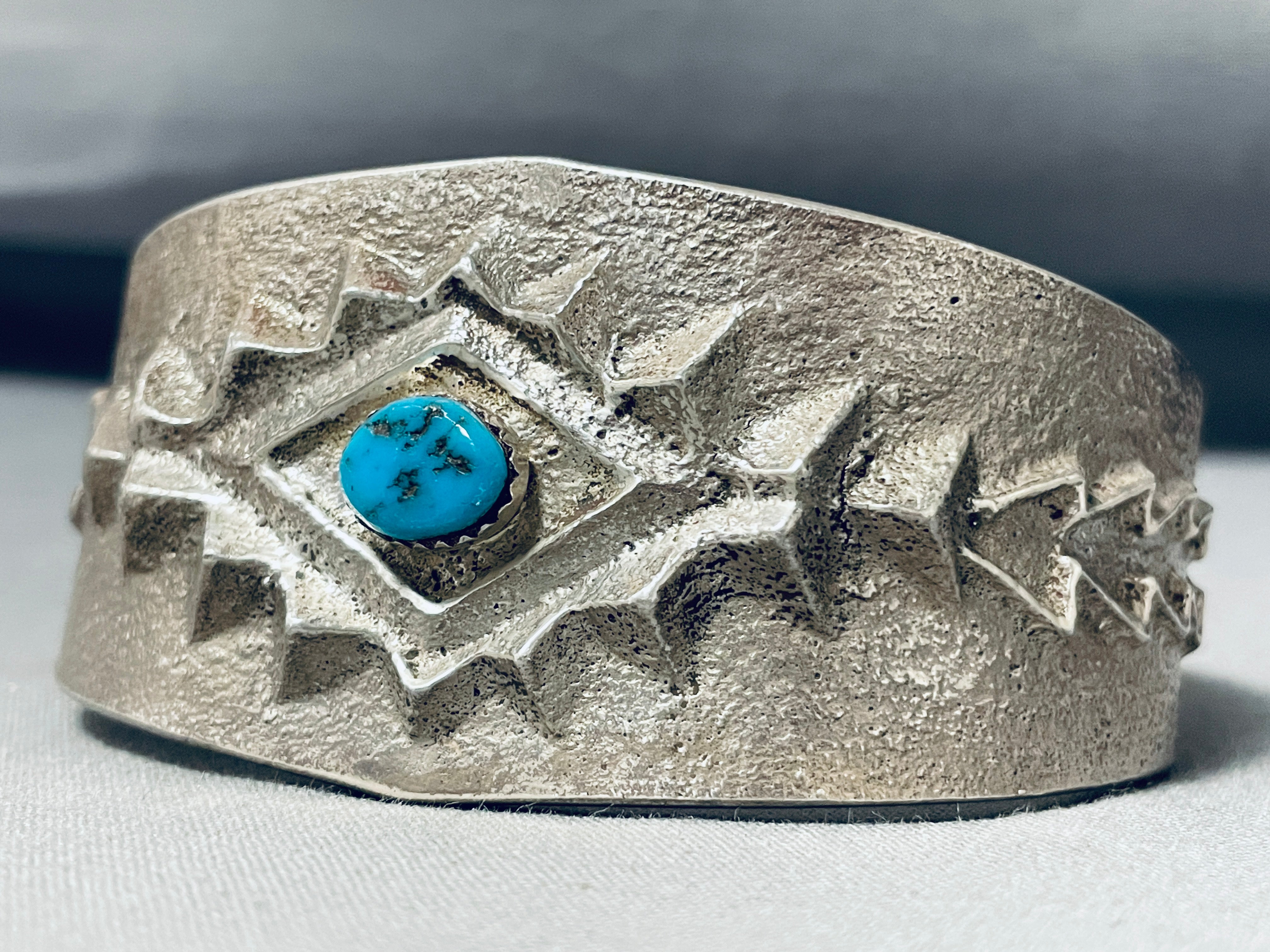 100 Gram Authentic Navajo Sleeping Beauty Turquoise Sterling Silver Bracelet - Handmade Native American Jewelry for Women - Perfect for Boho, Western & Casual Wear