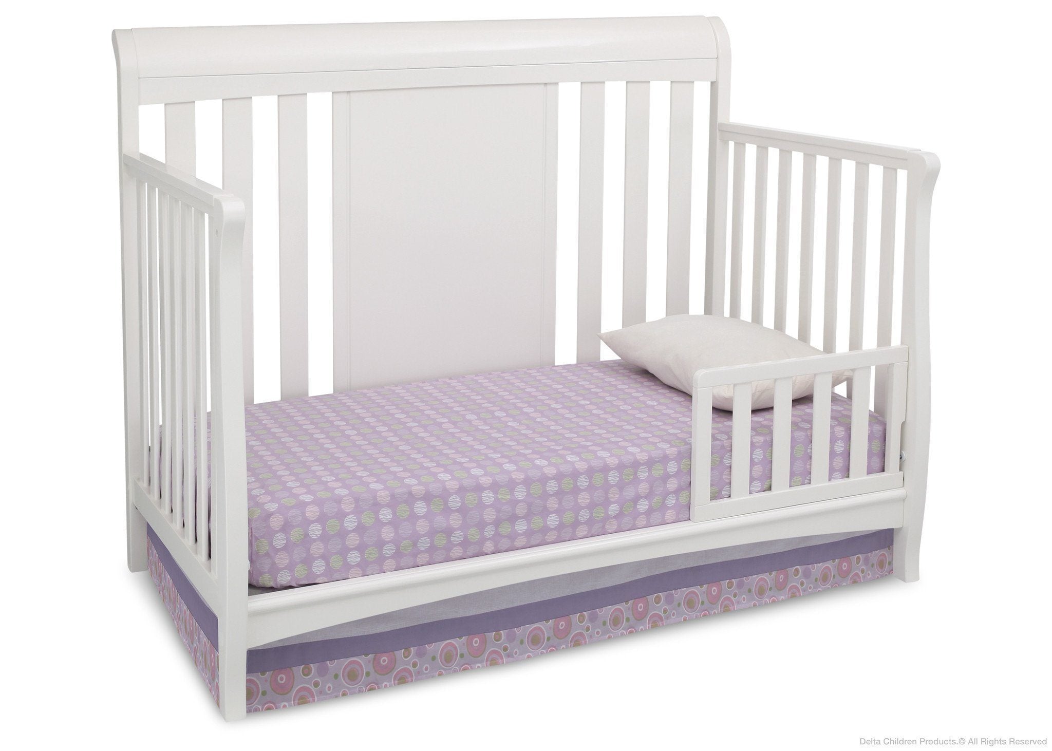 Bennington 4-in-1 Convertible Baby Crib with Sleigh Design - Nursery Bed for Newborn to Toddler - Perfect for Modern Nursery & Bedroom Decor