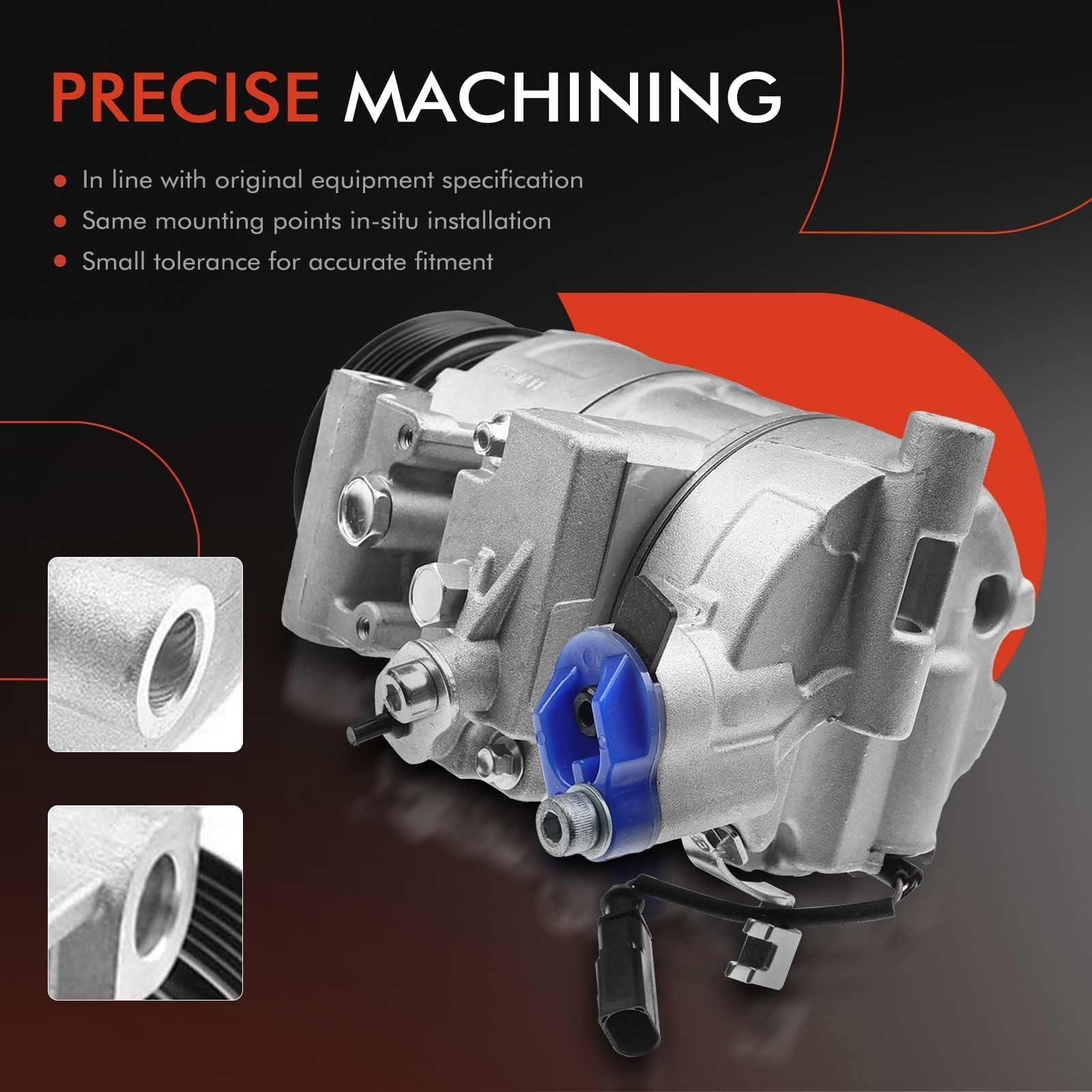 Premium AC Compressor with Clutch for Audi A4/A5/A6/Q3/Q5/Q7 (2005-2016) - High Performance Replacement Part | Perfect for Summer Cooling & Long Road Trips