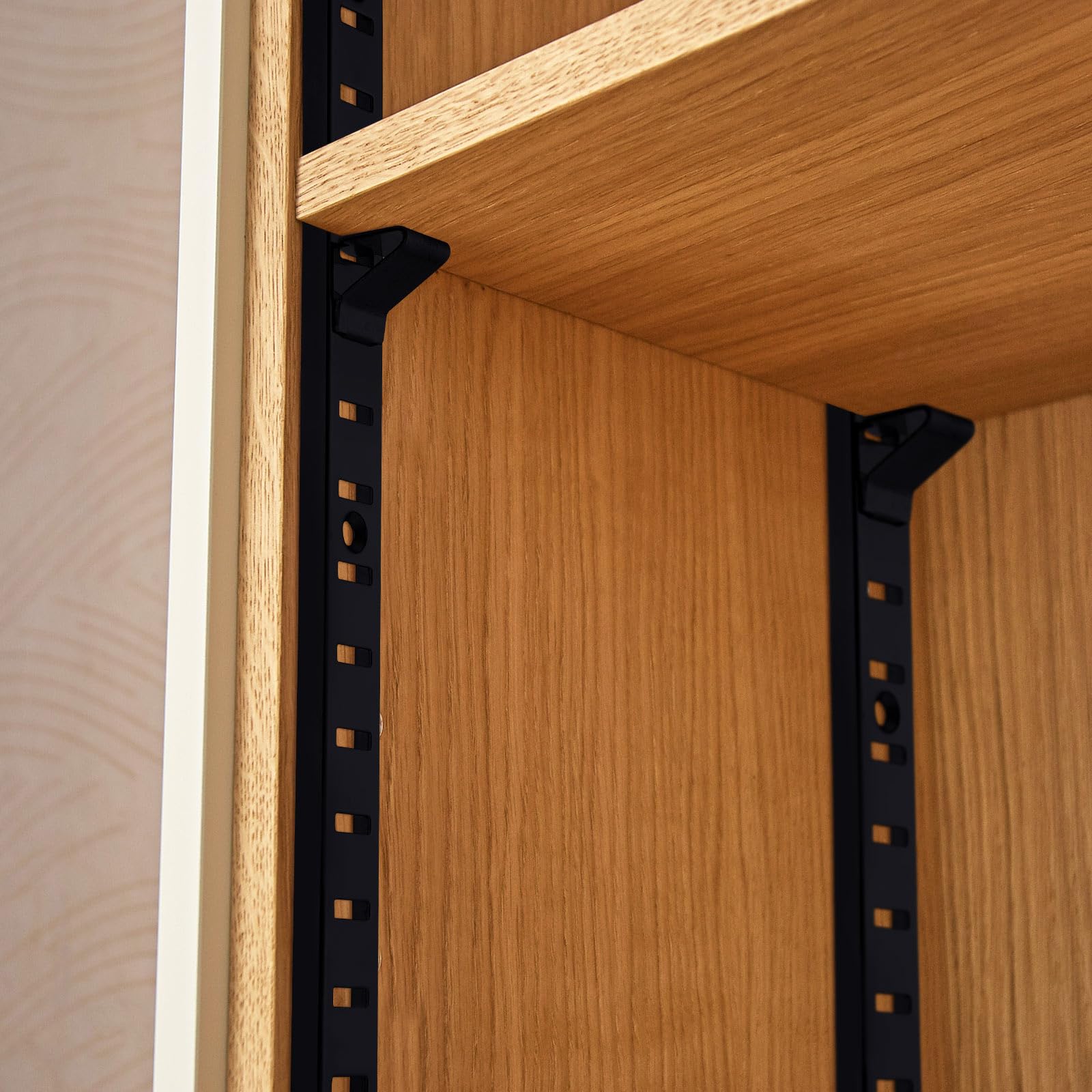 Yaocom 6-Pack 36-Inch Adjustable Metal Shelf Pilaster Strips - Black Mortise Mount Shelf Standards for Wall Shelving & Closet Organization - Perfect for Garage, Pantry, and Home Storage Systems