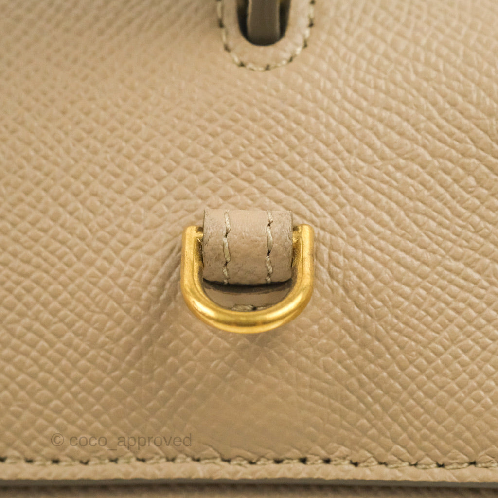 Celine Nano Belt Bag in Light Taupe - Grained Calfskin Leather with Gold Hardware | Crossbody Bag for Women, Perfect for Work, Travel & Everyday Use