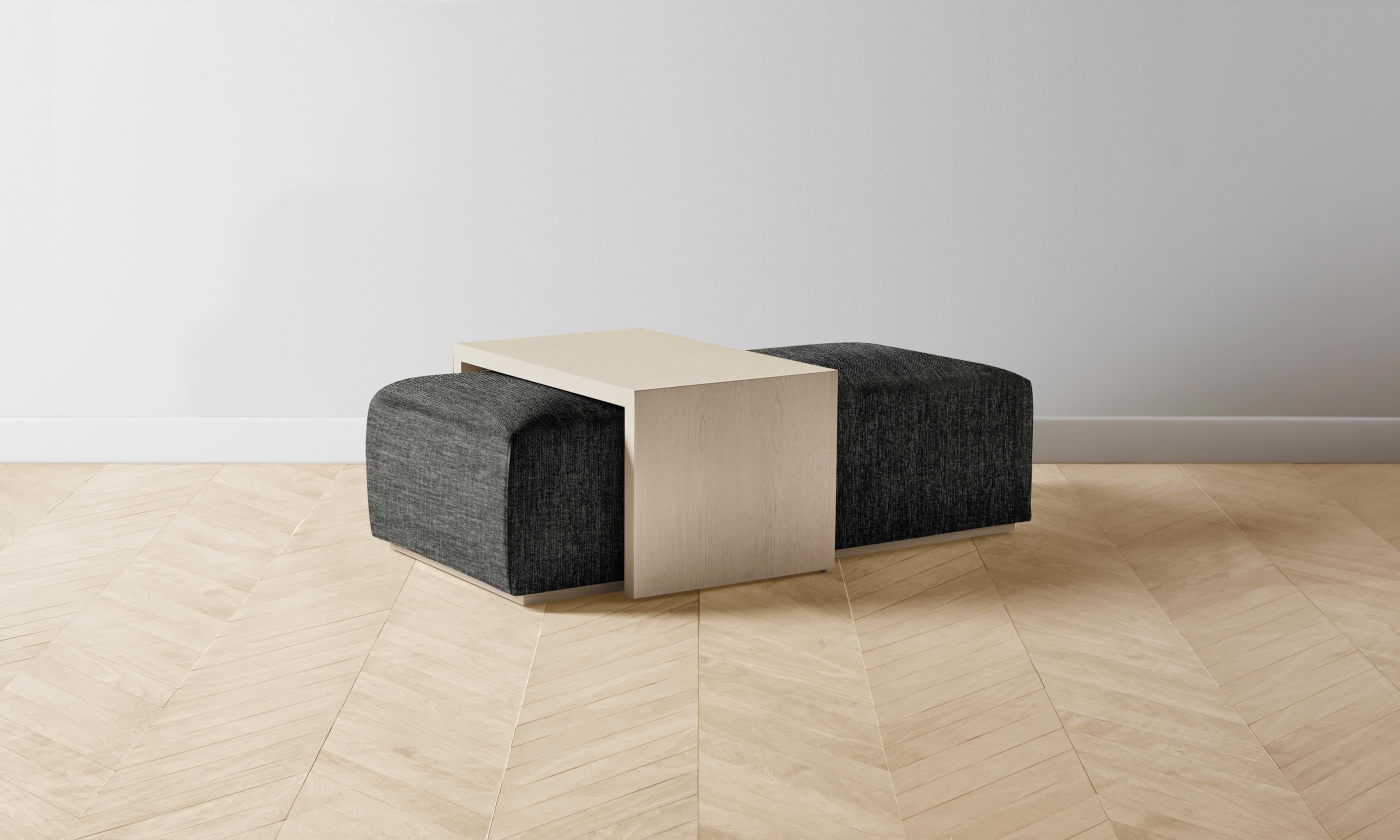 The Bowery Ottoman - Performance Tweed Charcoal Gray Upholstered Storage Bench for Living Room, Bedroom & Entryway - Stylish & Functional Home Decor